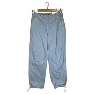 New Old Navy Pants Womens S Parachute Stretch High Waist Ankle Joggers Blue